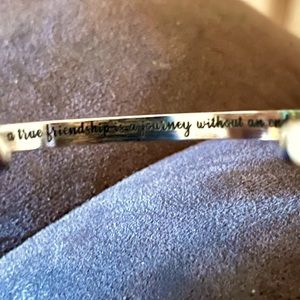 A true friendship is a journey without an end cuff bracelet